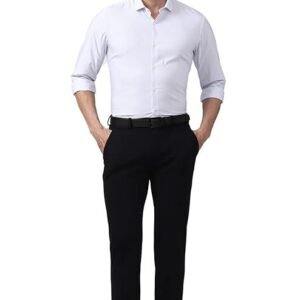 Men's Slim Fit Mid Rise Formal Stretchable Knit Super Trouser